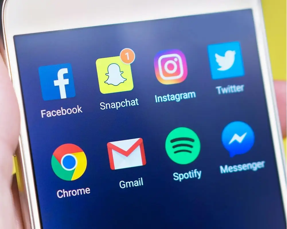 Social media iconen op smartphone